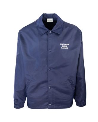 Dr&ocirc;le de Monsieur Lightweight Blue Jacket with Embroidered Logo