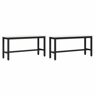 vidaXL Banca De Comedor 2 Pcs 100 X 32,5 X 49 Cm Madera Maciza De Pino Vidaxl