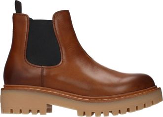 Prada Uomos Stivaletti Pelle Marrone/Cognac
