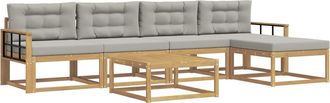 vidaXL Conjunto De Sof&aacute;s De Exterior 6 Uds. Blanco Y Gris Claro Vidaxl