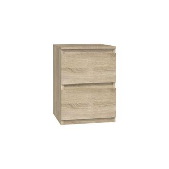 Hucoco ASTER T2 - Comodino da camera moderno - 40x30x30 cm - Comodino 2 cassetti - Comodino