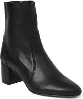 Bruno Magli June Leather Block Heel Boot in Black at Nordstrom Rack, Size 10.5