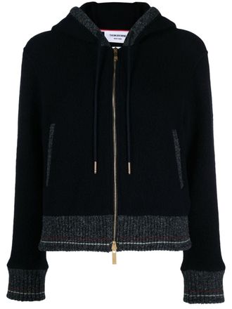 Thom Browne Cardigan con cappuccio - Blu