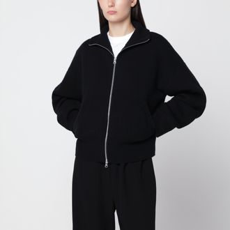 Extreme Cashmere Black Xtra Cute zip-up cardigan in cashmere