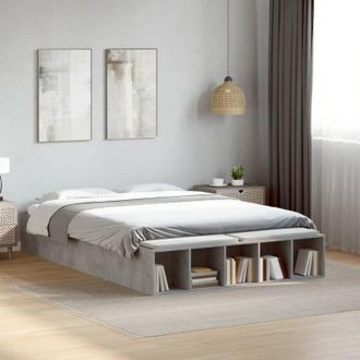 vidaXL Vidaxl - Estructura De Cama Madera De Ingenier&iacute;a Gris Hormig&oacute;n 140x190cm
