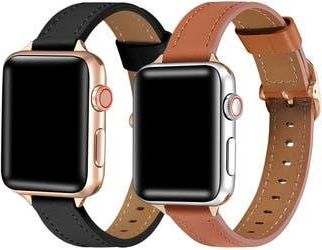 Posh Tech Set of 2 Faux Leather Watchbands in Black at Nordstrom Rack