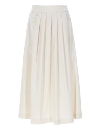 Pantaloni Torino Doris Flowing Silhouette Pleated Midi Skirt