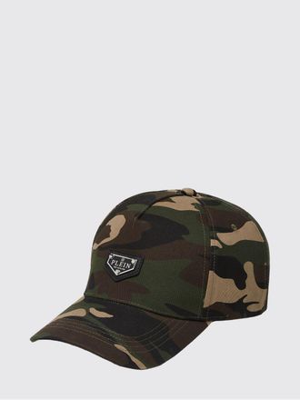 Philipp Plein Camouflage Print Cotton Baseball Cap with Contrast Logo