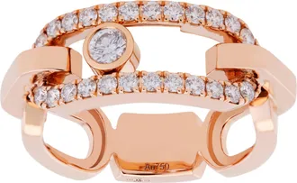 Messika Move Link Pink Gold Diamond Ring, Size 50