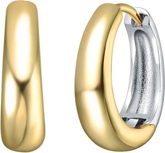 Rachel Glauber Plated Hoop Earrings