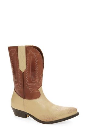 Golden Goose Wish Star Low Western Boot in Cream/Brown at Nordstrom, Size 11Us
