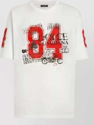 Dolce & Gabbana crew neck graphic print raw cut t shirt