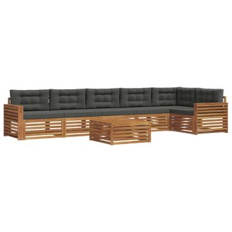 vidaXL Conjunto De Sof&aacute;s De Exterior 7 Pcs Natural Y Antracita Vidaxl