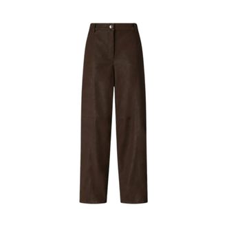 Pinko Pantaloni a Gamba Larga Effetto Nabuk - - Trousers - Donna - Marrone - L