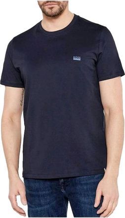 HUGO BOSS Tops, Heren, Blauw, 2Xl, Katoen, TShirt MC logo coton