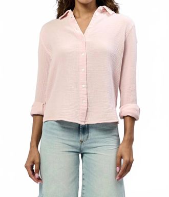 Dear John Denim Gaia Gauze Button Down Shirt In Rose