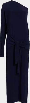 Norma Kamali One-Shoulder Draped Maxi Dress