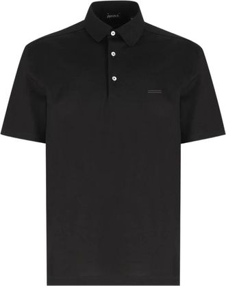 Ermenegildo Zegna Tops, Heren, Zwart, 2Xl, Katoen, Poloshirt met korte mouwen