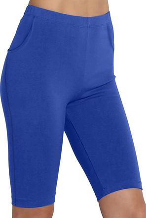Generic Leggings for Women UK Yoga Gym Cycling Shorts High Waist Super Stretchy Tummy Control Shaping Shorts Solid Color Summer Leggings Three Part Pants Half