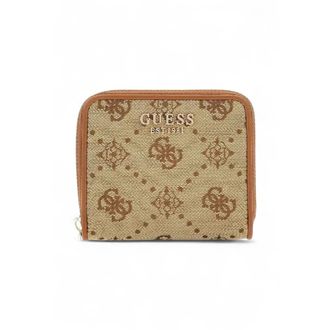 Guess Neda 4G Peony Logo Mini Wallet - Dames - Portefeuilles - Beige - ONE Size - Polyester - Accessoires