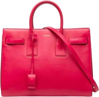 Saint Laurent Pre-owned Handbags, female, Pink, Size: ONE SIZE Pre-owned Leather Tote