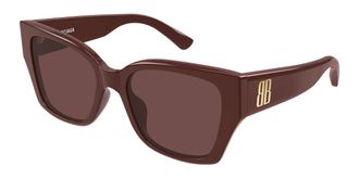 Balenciaga BB0474S Asian Fit 003 Womens Sunglasses Burgundy Size 55