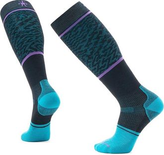 Smartwool Snowboard Targeted Cushion Retro Line Over The Calf Socks Mens Crew Cut Socks Shoes Black : XL (Mens Shoe 12-14.5)