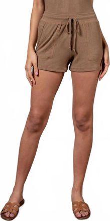 Elan Bimini Ribbed Knit Pull-On Short In Mushroom