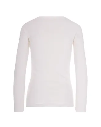Diesel Metallic Logo Long-Sleeve T-Shirt - White