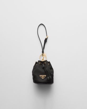 Prada Mini Icon Re-nylon Keychain Charm, Woman, Black