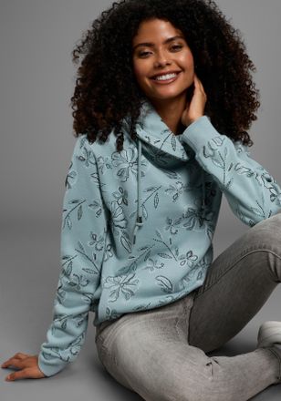 Kangaroos Sweatshirt KANGAROOS, Damen, Gr. 32/34, gr&uuml;n (graugr&uuml;n), Sweatware, Obermaterial: 80% Baumwolle, 20% Polyester, gemustert, figurumspielend h&uuml;ftbedecke