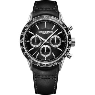 Raymond Weil Freelancer Mens Black Watch 7741-SC1-20021 Leather - One Size