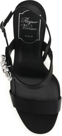 Roger Vivier Womens Sandals Bouquet Black Silk