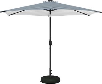 vidaXL Parasol De Jard&iacute;n Con Luces Led Y Base 300 X 300 Cm Poli&eacute;ster Vidaxl
