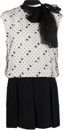 Valentino Garavani Pussy-Bow Polka Dot Dress