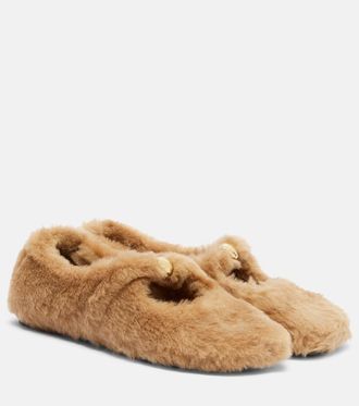 Loewe Pebble Soft shearling ballet flats