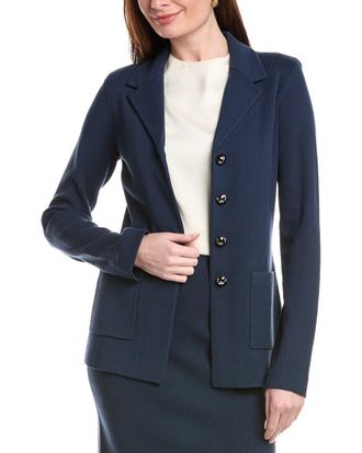St. John Flat Knit 4-Button Collared Blazer