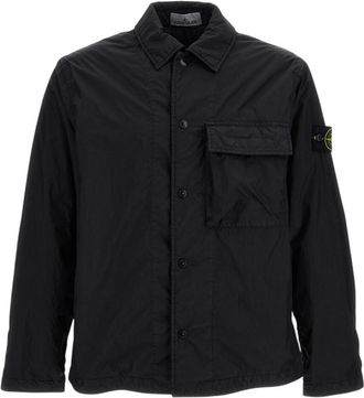 Stone Island Black Shirt Collar Jackets