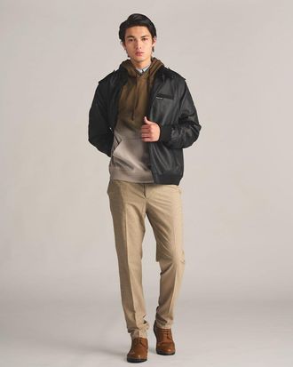 Members Only Mens Faux Leather Iconic Racer Jacket