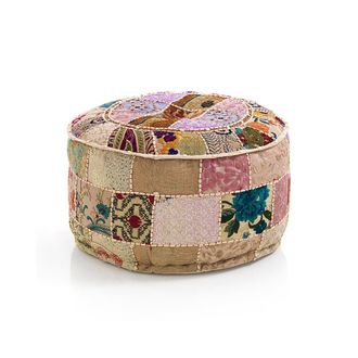 Oresteluchetta Round pouf YANTRA PATCH BEIGE YANTR