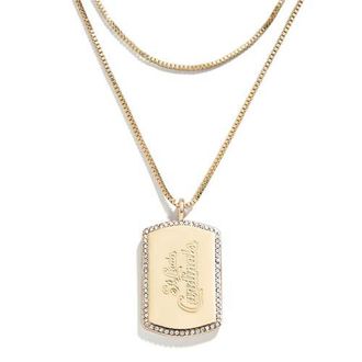 WEAR by Erin Andrews x Baublebar St. Louis Cardinals Dog Tag Necklace in Gold at Nordstrom