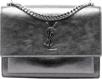 Saint Laurent Pre-owned Sunset - Dames - Vintage Schoudertas - Grijs - ONE Size - Leer - Vintage
