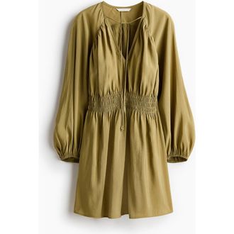 H&M Oversized Tunic Dress in Khaki Green at Nordstrom, Size Xx-Large
