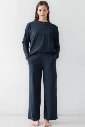 Salua Long Sleeve Tee In Navy
