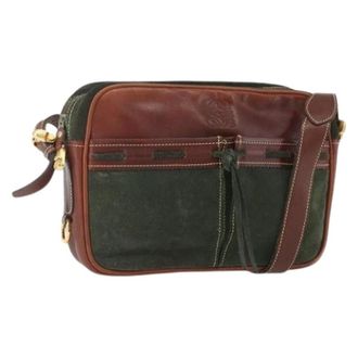 Loewe Pre-owned Su&egrave;de Schoudertas - Dames - Pre-owned - Groen - Maat: ONE Size Su&egrave;de