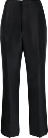 The Row Hector straight-leg trousers - women - Silk/Wool/Cattle Horn/Cotton - 4 - Black