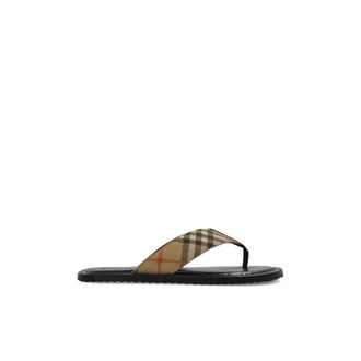 Burberry Flip Flops, male, Black, Size: 8 1/2 US Pavilion Slip-On Slides