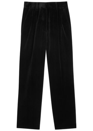 Blazé Milano Fox Pleated Velvet Trousers - Black - 3 (UK12 / M)
