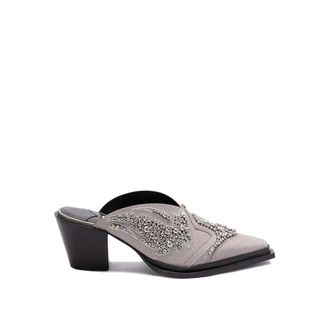 Jimmy Choo London Cece Mule II 60 - Dames - Muiltjes - Grijs - 37 EU - Leer - Schoenen