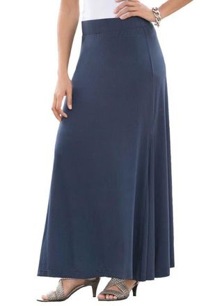 Jessica London Everyday Stretch Knit Maxi Skirt in Navy at Nordstrom, Size 12